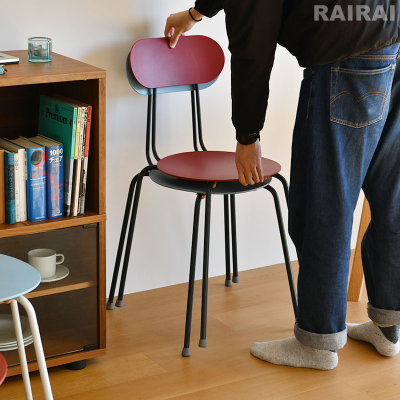 楽天市場】マジス マリオリナ スタッキングチェア スカイブルー レッド