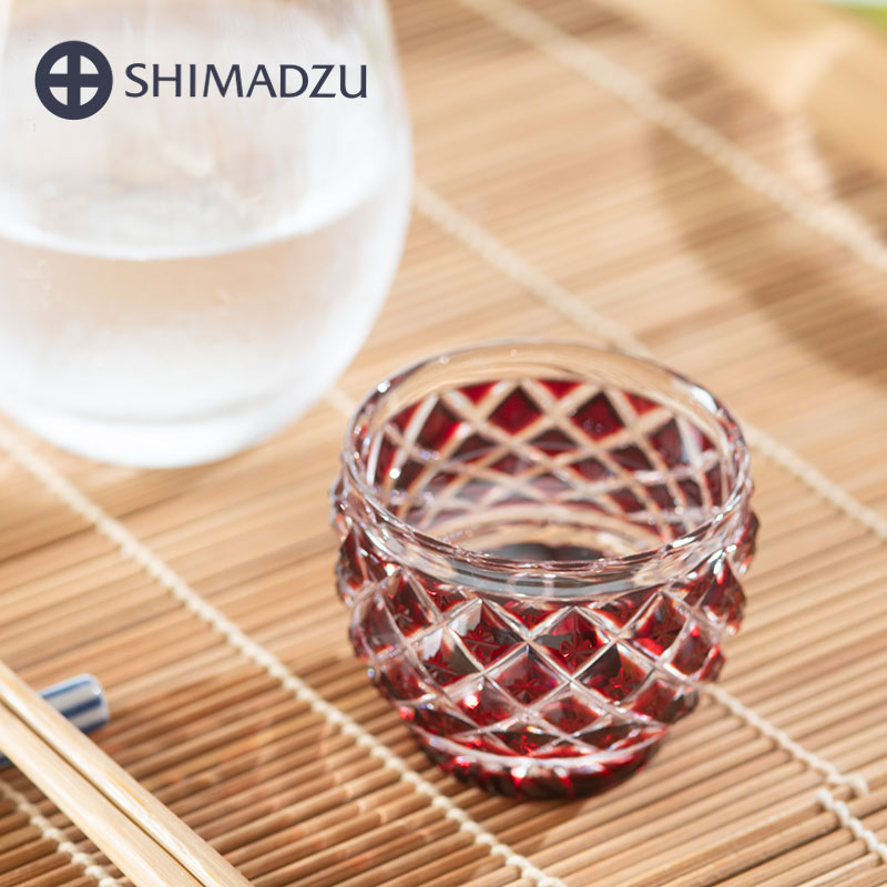 楽天市場】薩摩切子 猪口 大 cut34 紅 復元 島津薩摩切子 薩摩ガラス