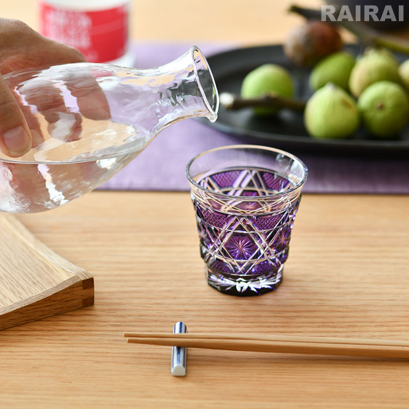 楽天市場】薩摩切子 冷酒グラス cut01 島津紫 島津薩摩切子 薩摩ガラス