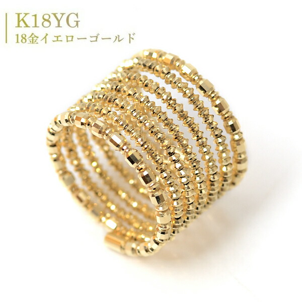 楽天市場】18金 ゴールド リング コイルリング K18 リング ミラー