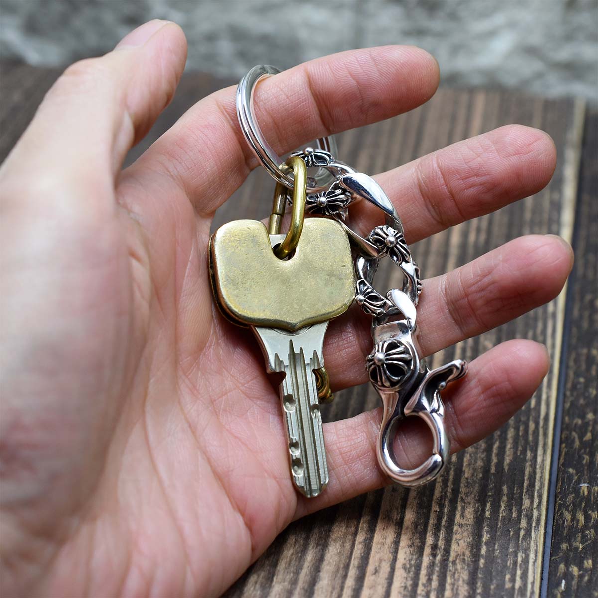 楽天市場】キーチェーン メンズ シルバー925 十字 クロス キーフック