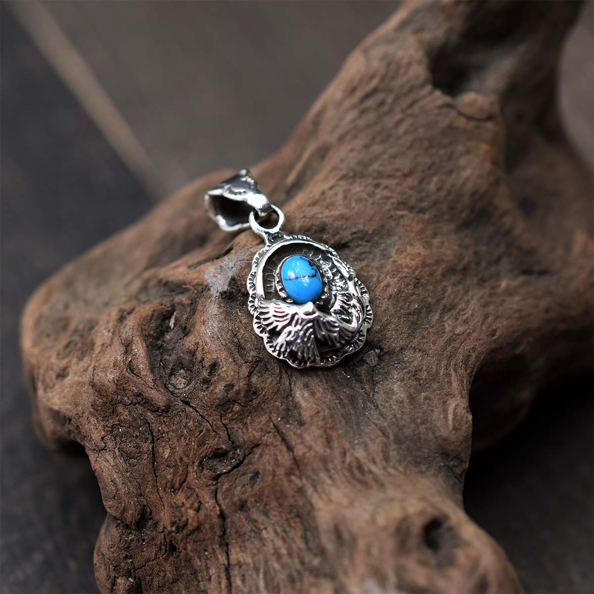 楽天市場】【27×13mm】イーグル ターコイズ 天然石 シルバー