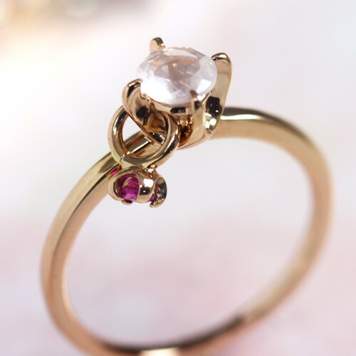 楽天市場】ピンキーリング 18k ピンクゴールド ローズクォーツ（10月