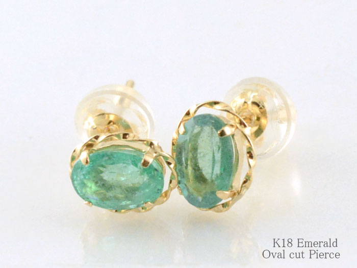 楽天市場】【スーパーセール 10%OFF】 18金 k18 ピアス エメラルド