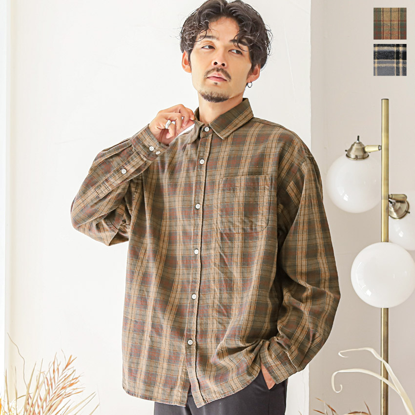 楽天市場】チェックシャツ チェック柄 春 秋 先染め フランネル 長袖