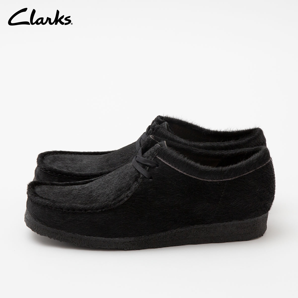 楽天市場】クラークス ワラビー ブラックヘアーオン Clarks Wallabee