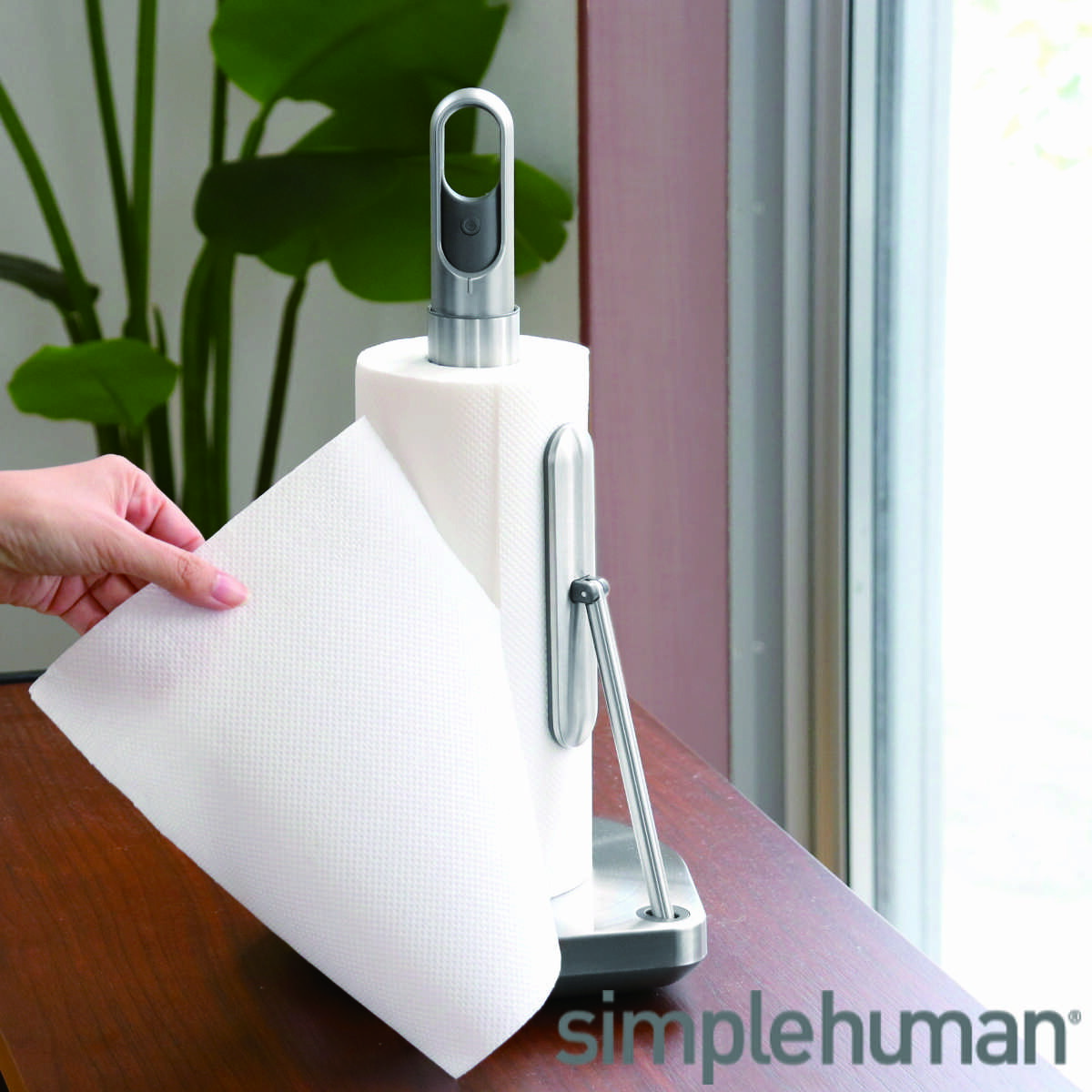 楽天市場】simplehuman キッチンペーパーホルダー テンションアーム