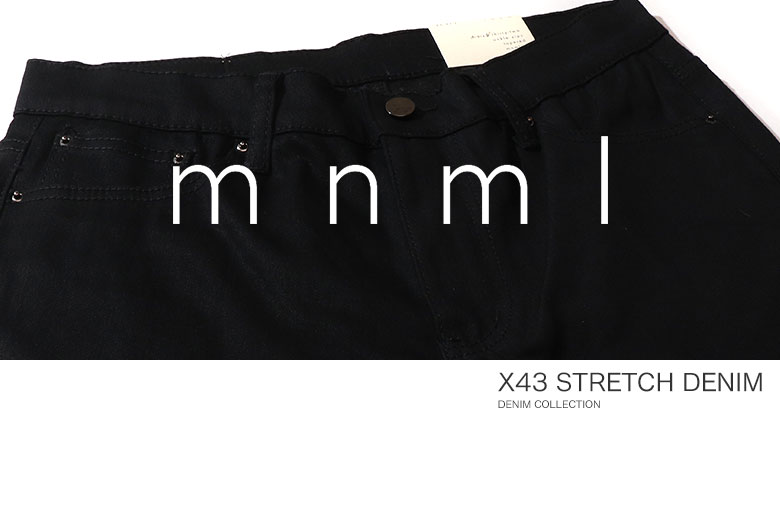 楽天市場】mnml ミニマル X43 STRETCH DENIM クラッシュ ダメージ