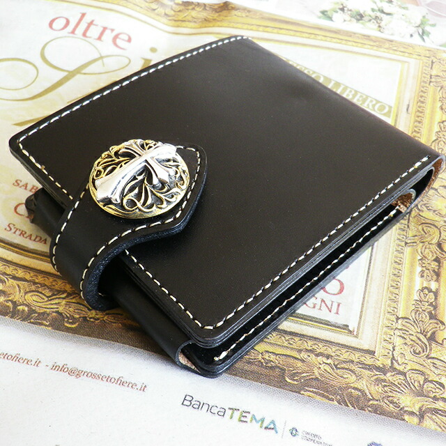 楽天市場】滑らかな本革を採用 スマート2つ折 レザーウォレット 黒