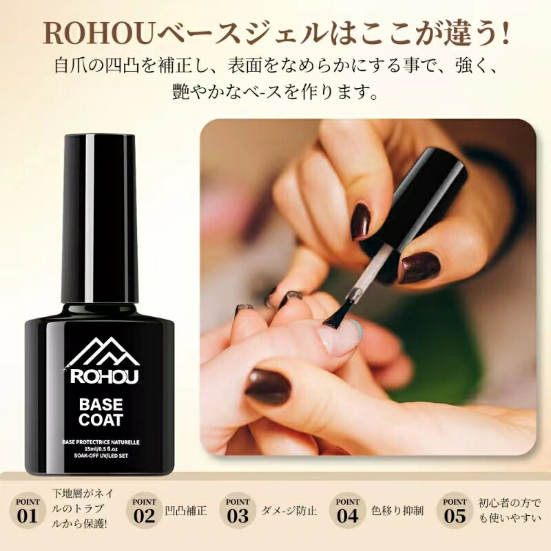 楽天市場】ジェルネイル トップコート ベースコート 15ml 2本セット