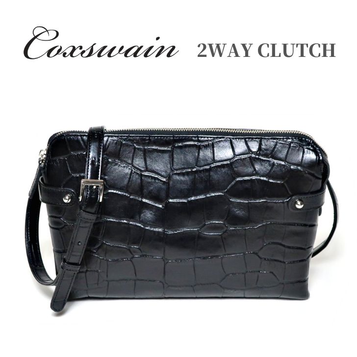 楽天市場】クラッチバッグ メンズ 本革 クロコ型押し 日本製 ブラック