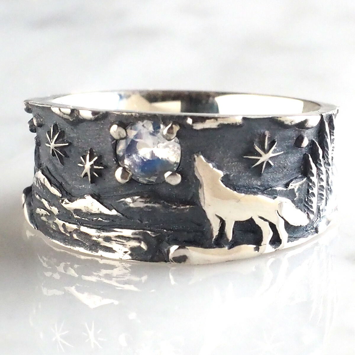 楽天市場】moge（モゲ） 手作りシルバーアクセサリー 蒼い月への咆哮