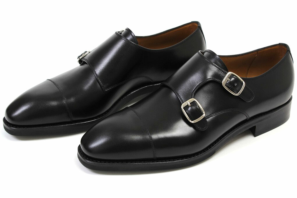 【美品】YANKO ヤンコ モンクストラップ ビジネスシューズ スペイン製 14303_bl_01.jpg