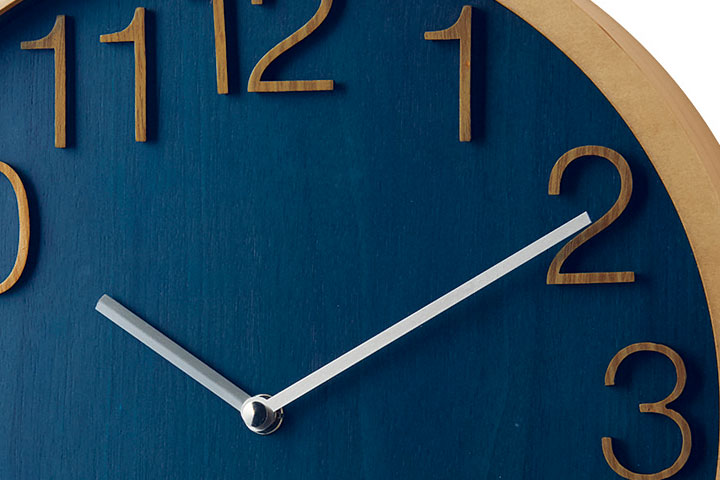 楽天市場】ウォールクロック 【 Plock 】 電波時計 ネイビー 木製