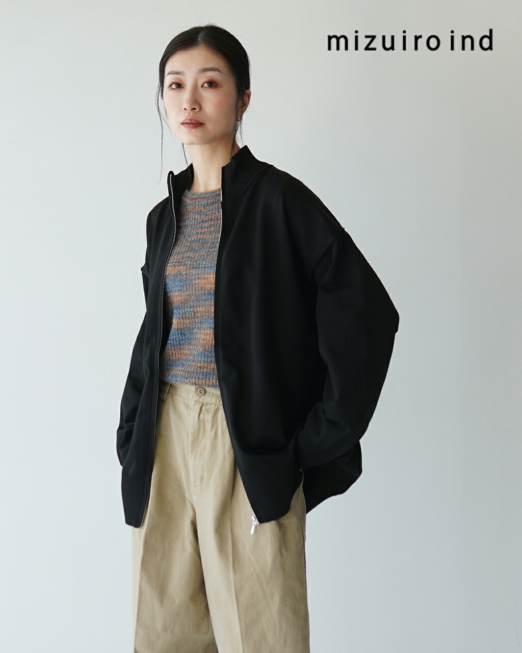 楽天市場】ミズイロインド mizuiro ind ジップ ワイド ニット zip wide