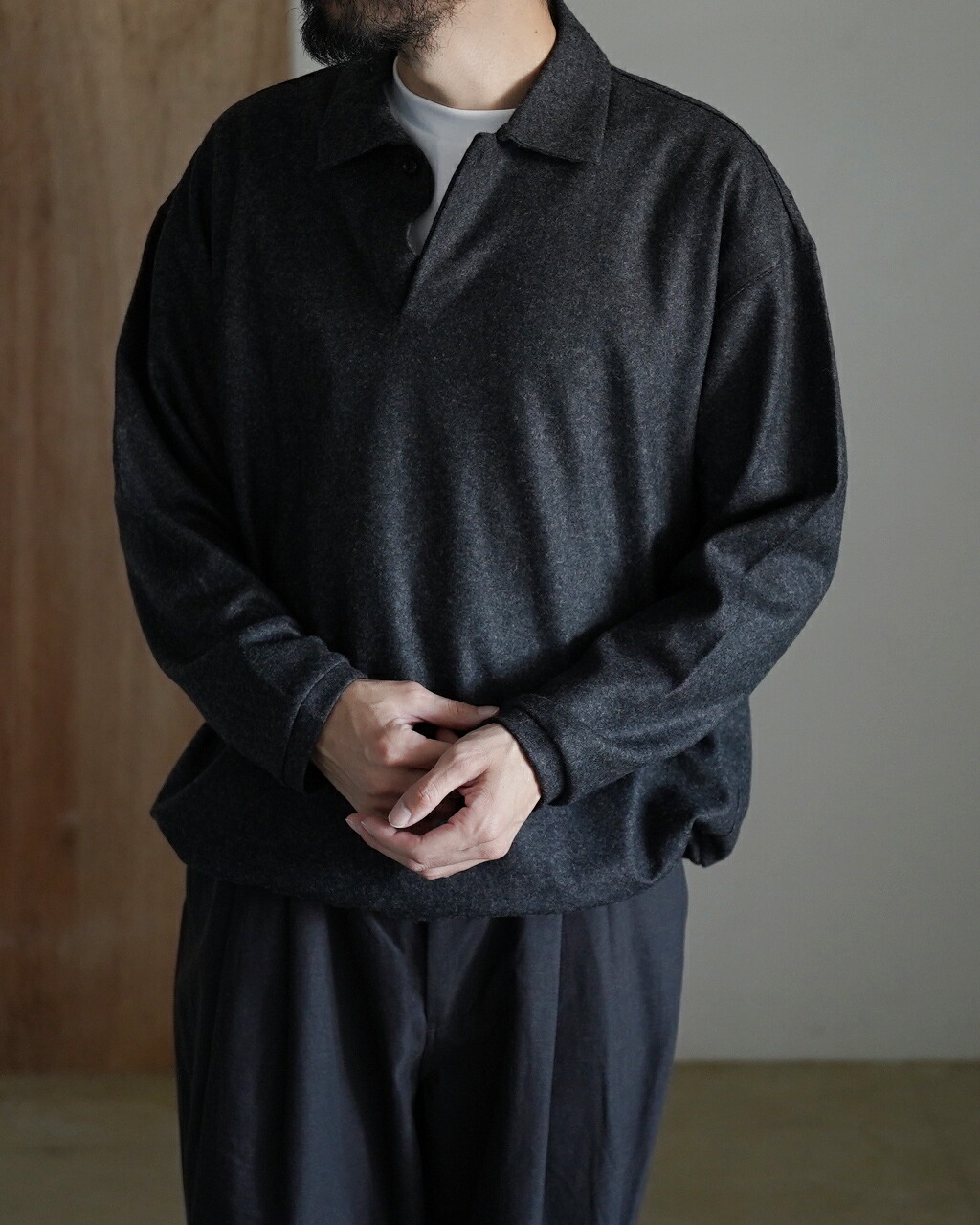 楽天市場】スティルバイハンド STILL BY HAND 長袖 ポロシャツ ウール