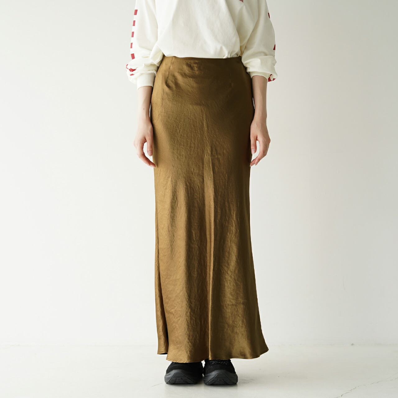 楽天市場】サクラ SACRA サテン ロングスカート レディース フレア