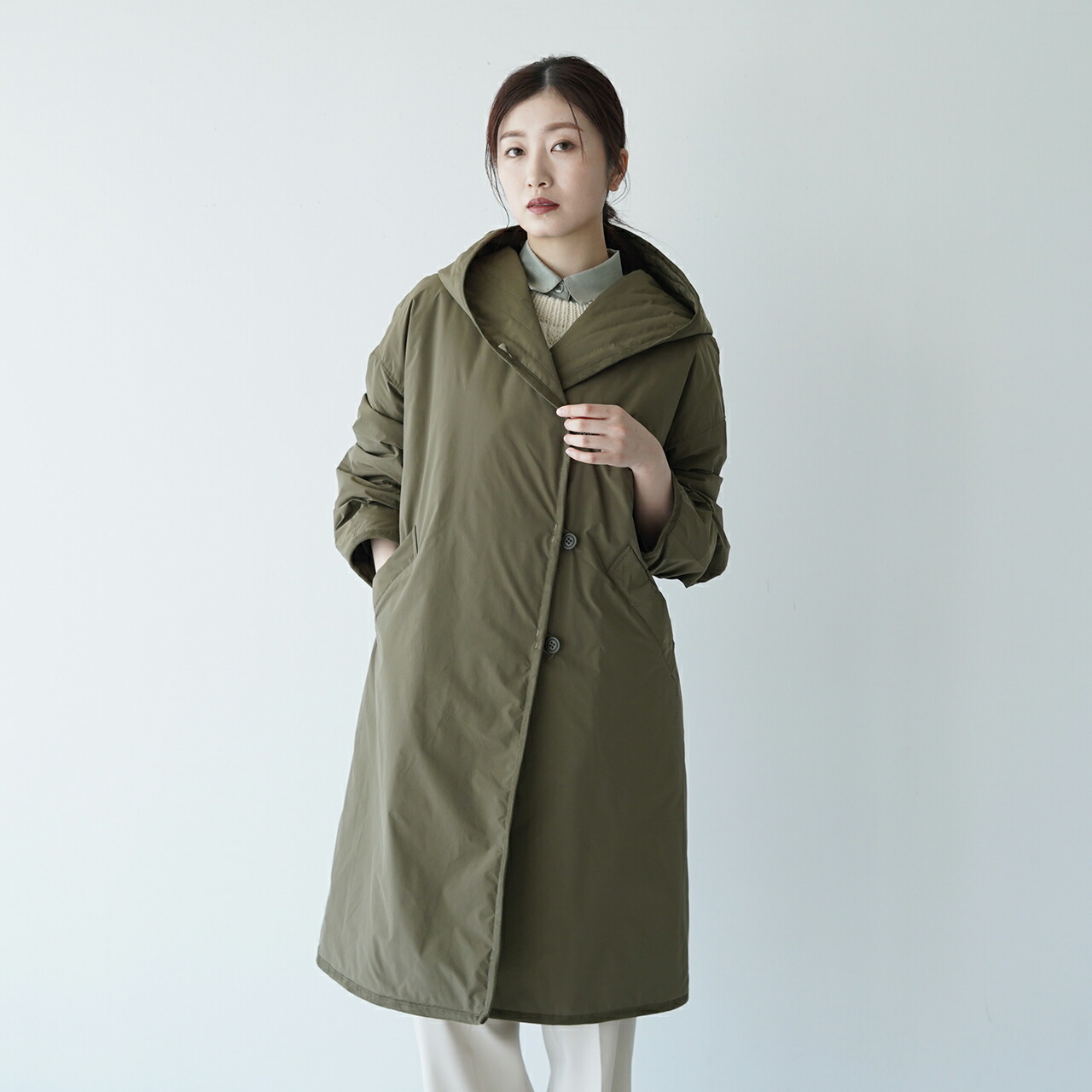 楽天市場】カーキ KHA:KI ロングコート レディース リバーシブル