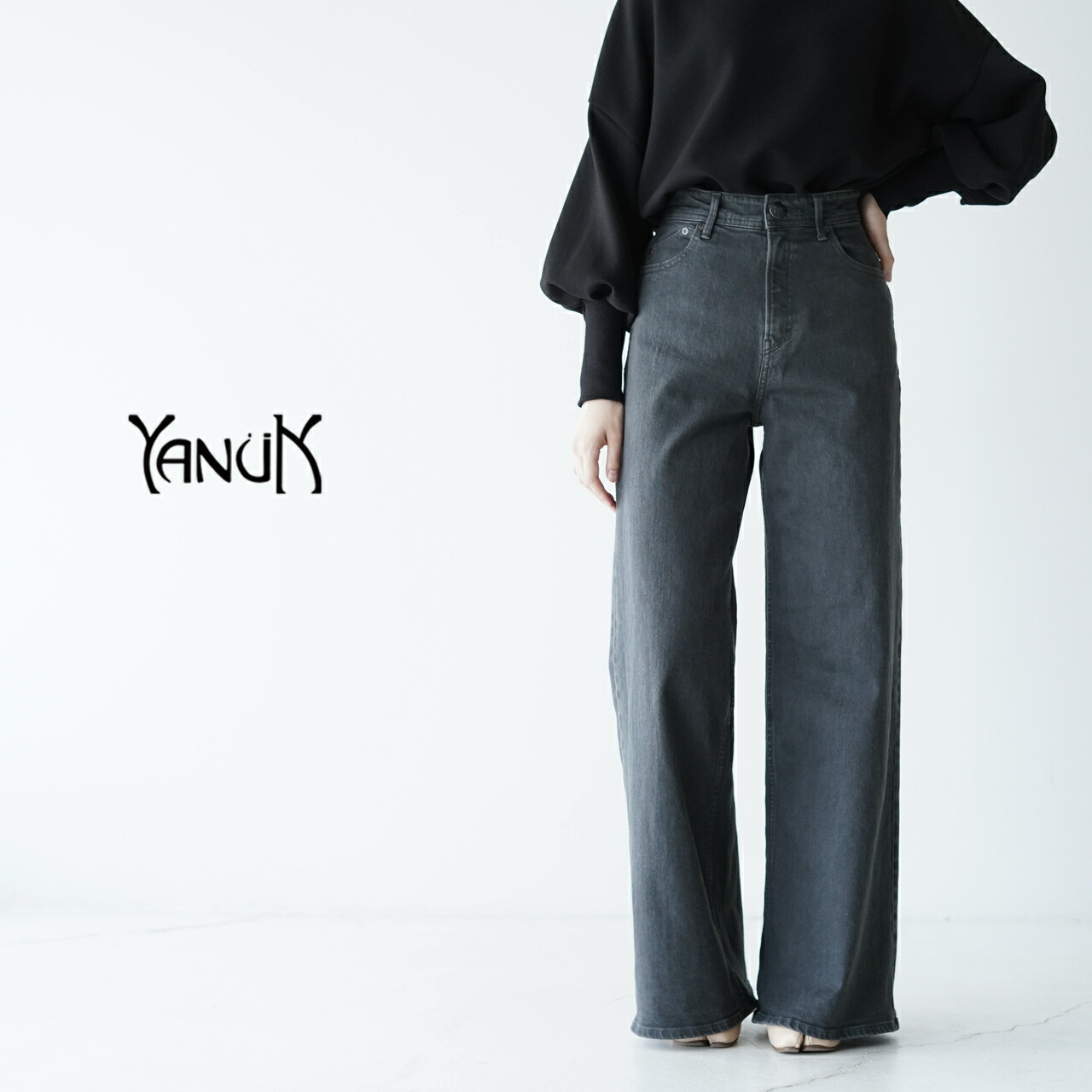 楽天市場】ヤヌーク YANUK ワイド フレア デニムパンツ ジーンズ Wide