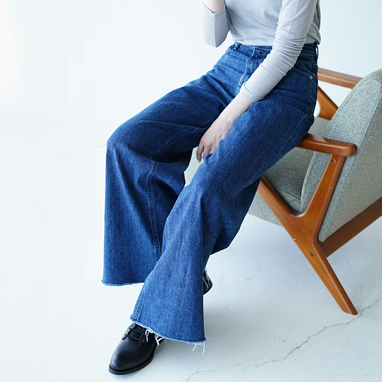 楽天市場】ヤヌーク YANUK ワイドフレア デニム パンツ Wide Flare