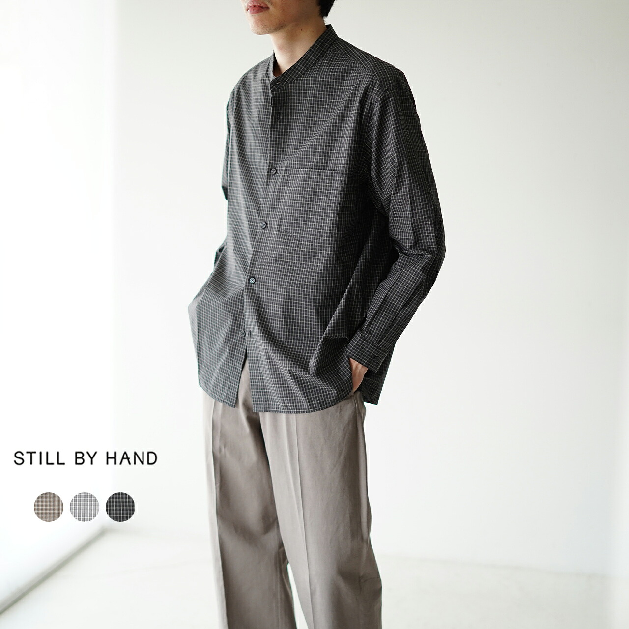 楽天市場】スティルバイハンド STILL BY HAND チェック バンドカラー