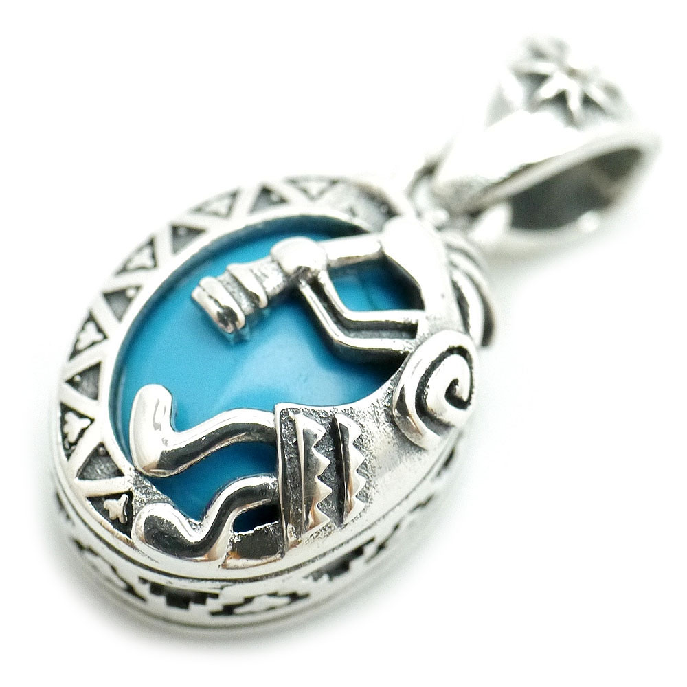 楽天市場】ターコイズ シルバー925 ココペリ ペンダントトップ