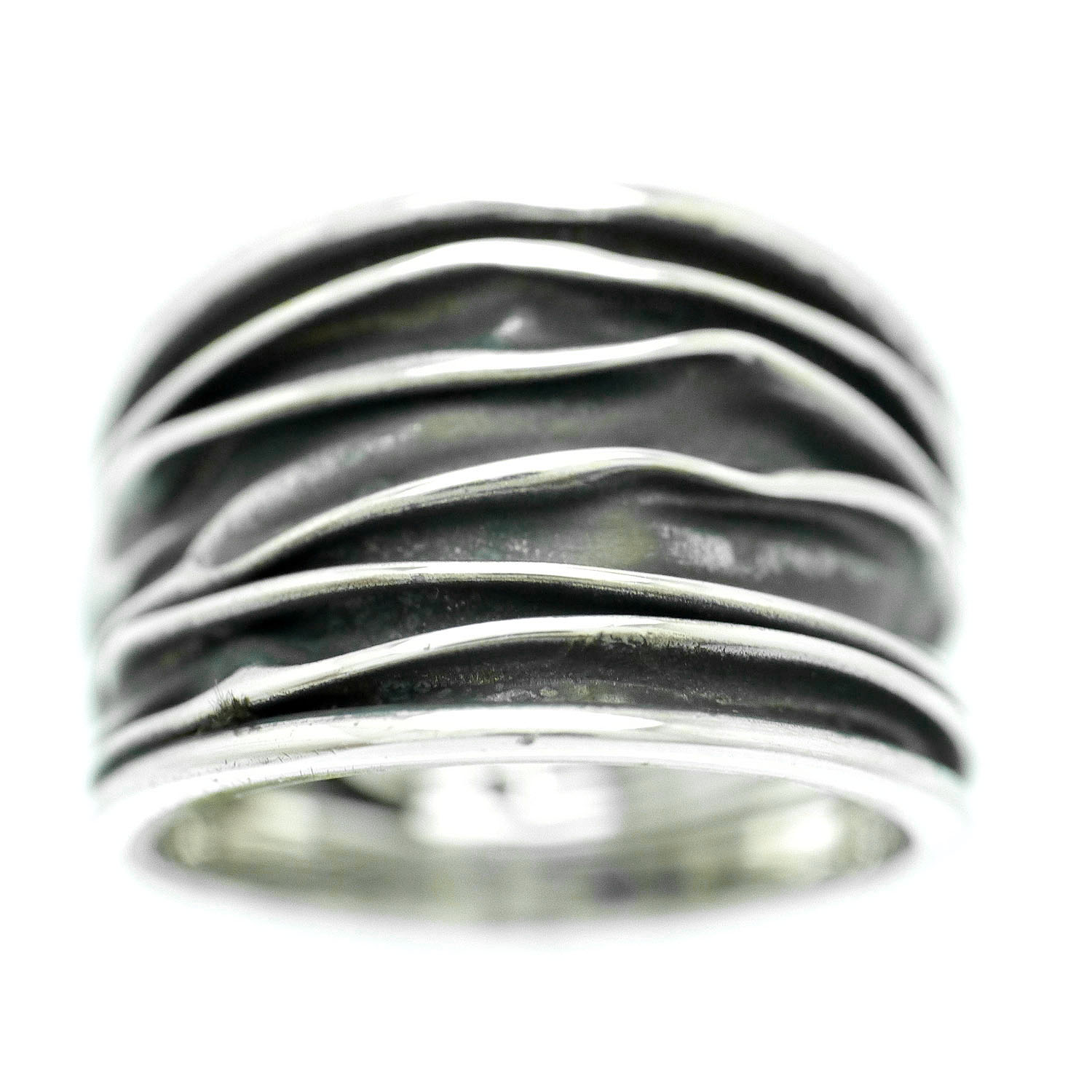 楽天市場】シルバー925 ゼブラ リング メンズ si [長15mm太め] 黒 [16