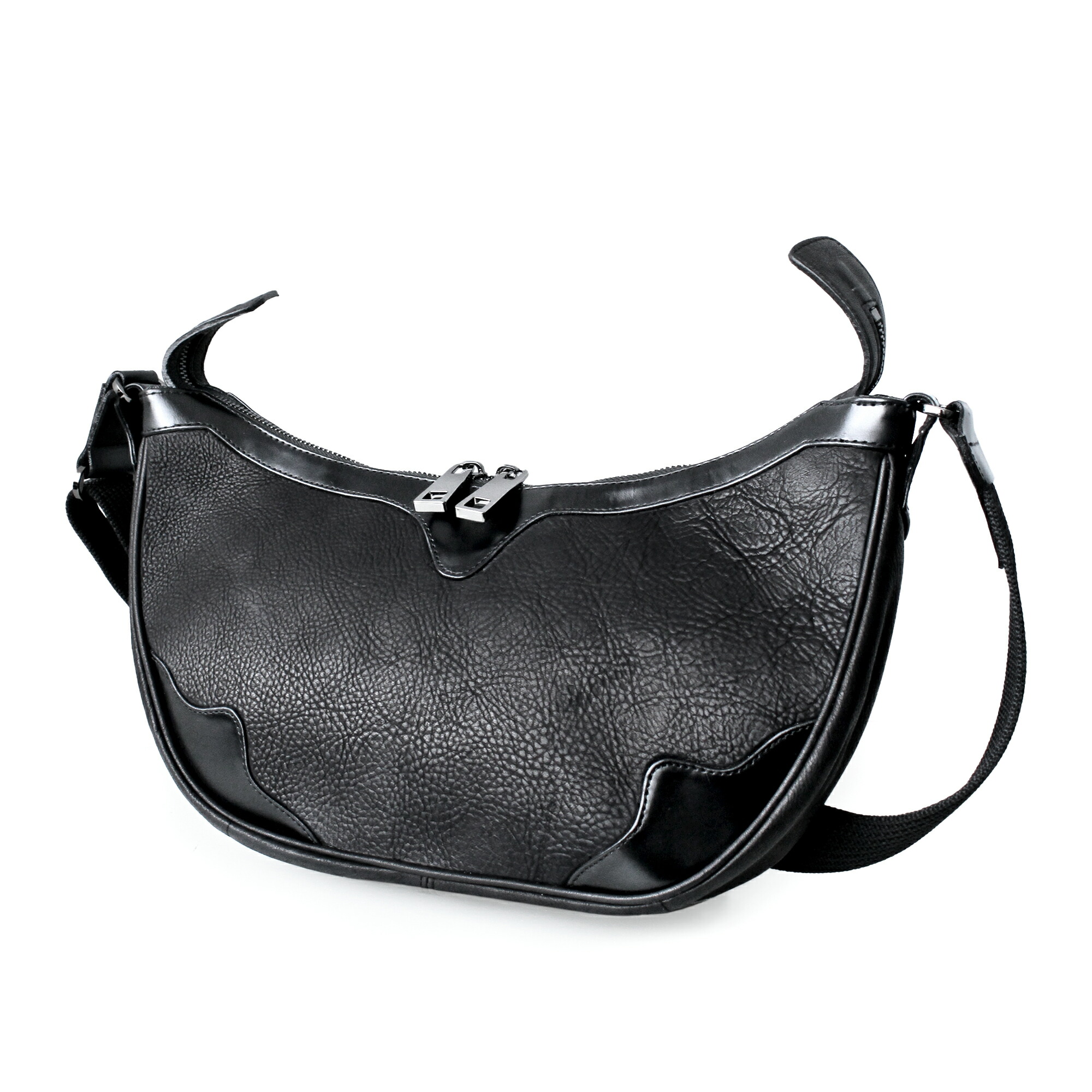 楽天市場】レザーバッグ ショルダーバッグ ボディバッグ 弓張月型