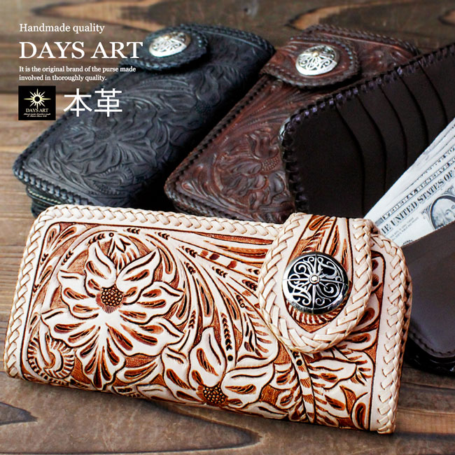 楽天市場】【スーパーSALE開催中】本革 長財布 サドルレザー 花柄