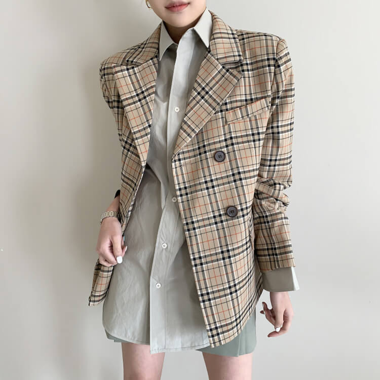 楽天市場】チェック柄 ジャケット レディース チェックジャケット