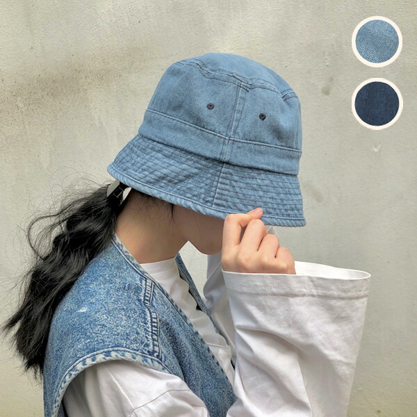 楽天市場】【送料無料】 デニムバケットハット ライトブルー ネイビー