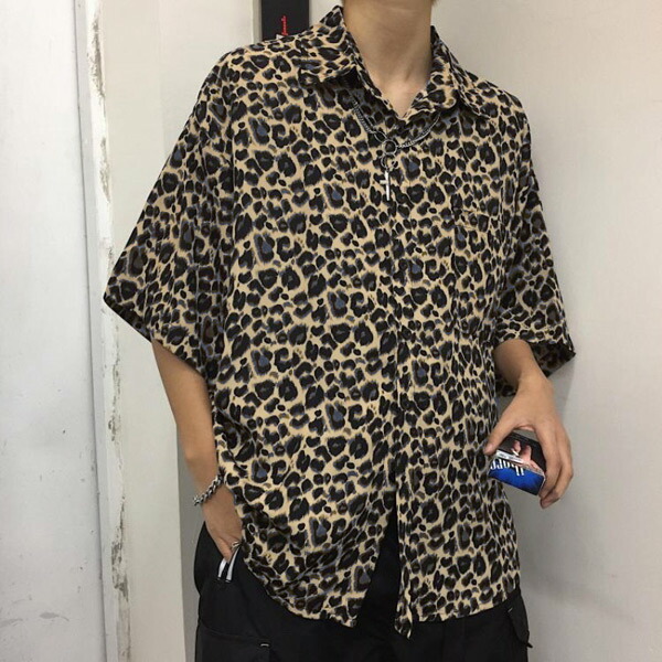 楽天市場】柄シャツ レオパード柄 半袖 シャツ ストリート系 ヒョウ柄