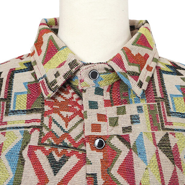 楽天市場】柄シャツ ジャカード オルテガ柄 ネイティブ柄 アメリカン