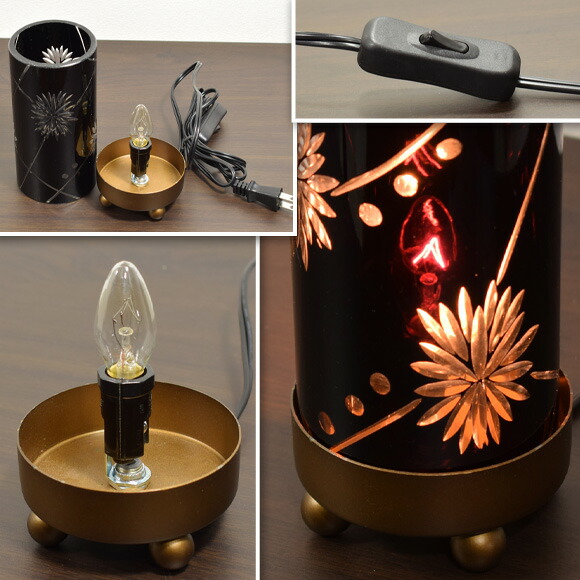 楽天市場】切子スタイル 菊花 筒型テーブルランプ テーブルスタンド
