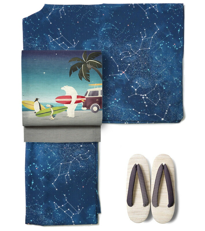 楽天市場】浴衣 セオアルファ 夏の星座 宇宙 星空 夜空 紺 ネイビー