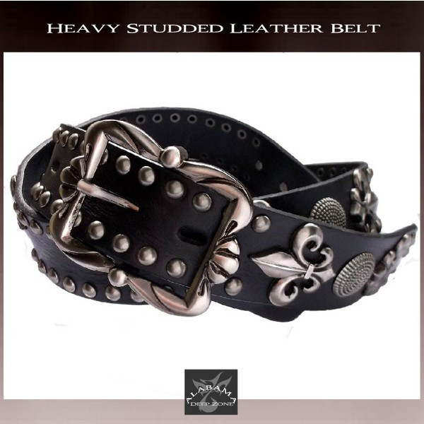 楽天市場】ベルト メンズ 本革 レザー リリィスタッズベルト クラウン