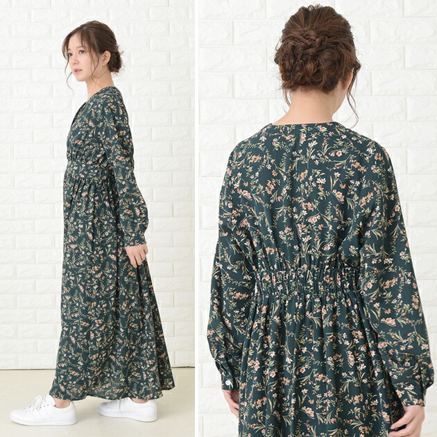 楽天市場】花柄ワンピース フラワープリント ワンピース カジュアル