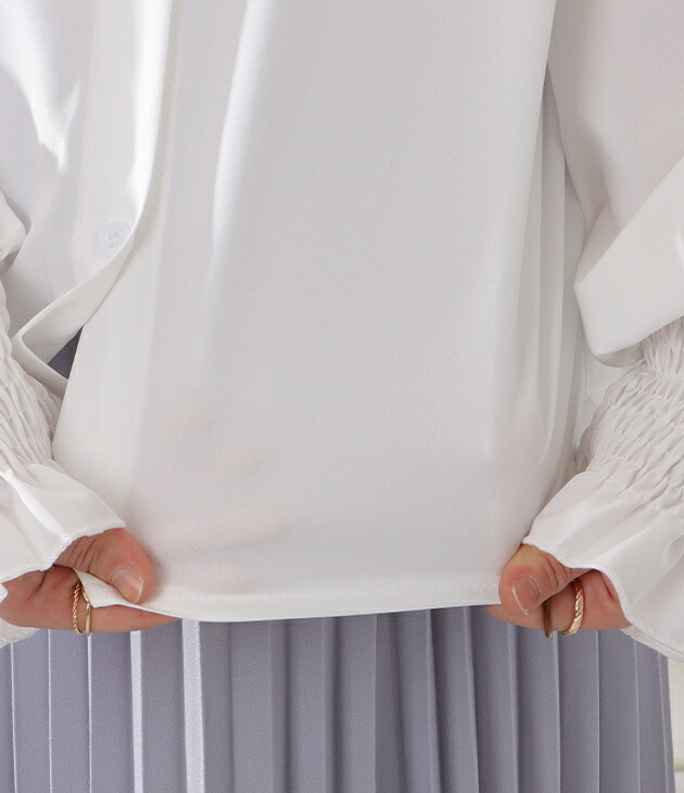 楽天市場】ダブルラウンドカラーフリルブラウス 女性 レディース