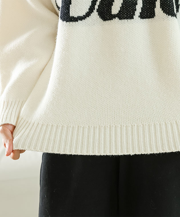 楽天市場】アルファベット レター ビッグシルエット 長袖 ニット プル