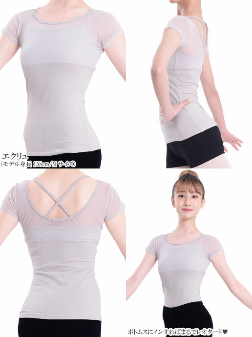 楽天市場】バレエ トップス 大人 チュールネット・バッククロス半袖