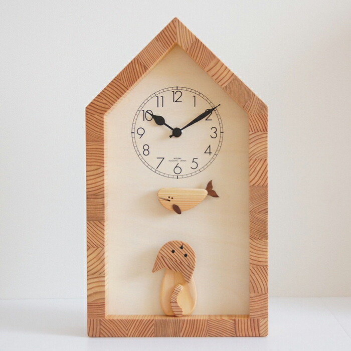 楽天市場】KICORI ネコとクジラの時計 木の時計 プレゼント キコリ