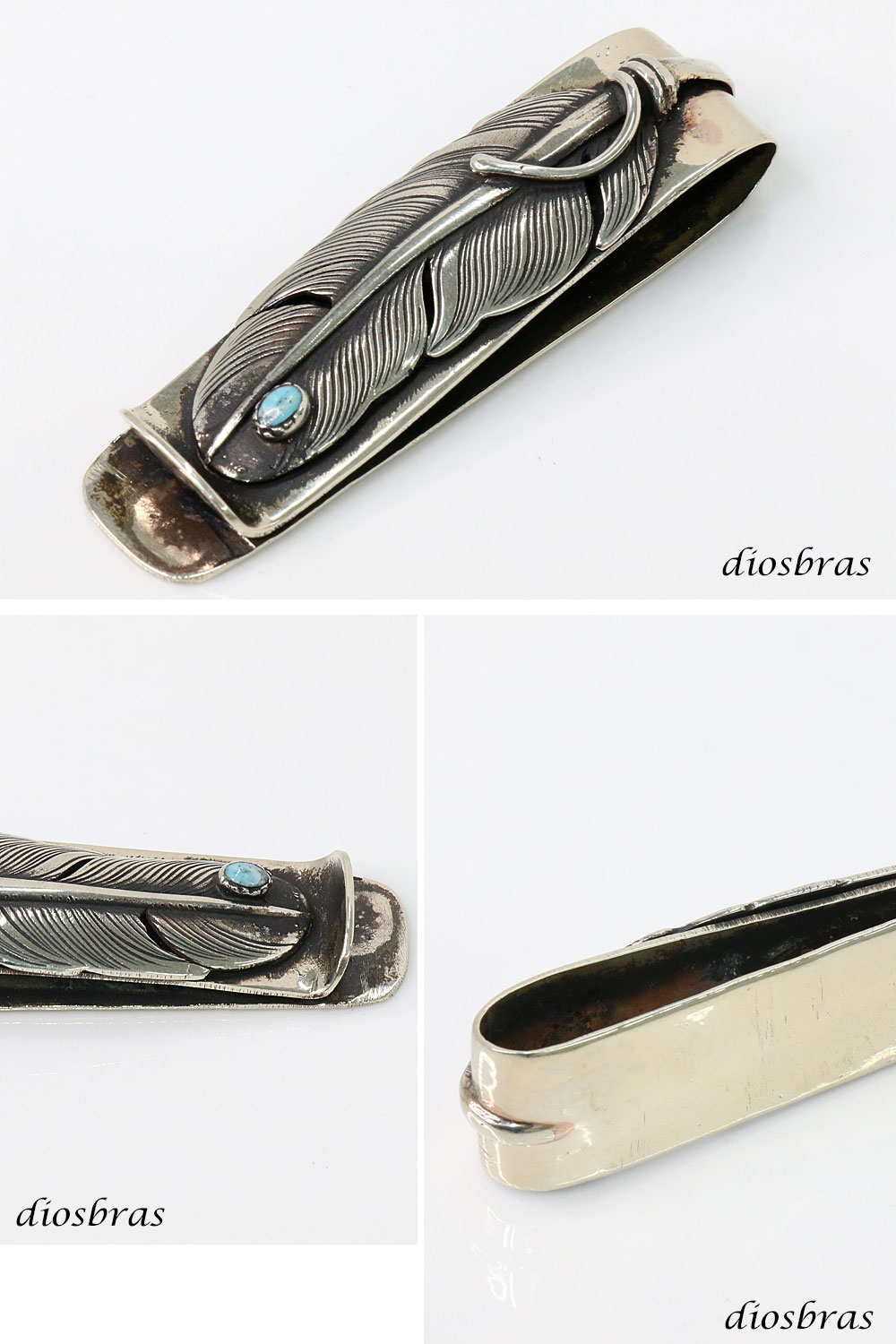 楽天市場】マネークリップ フェザー シルバー 羽根 白真鍮製