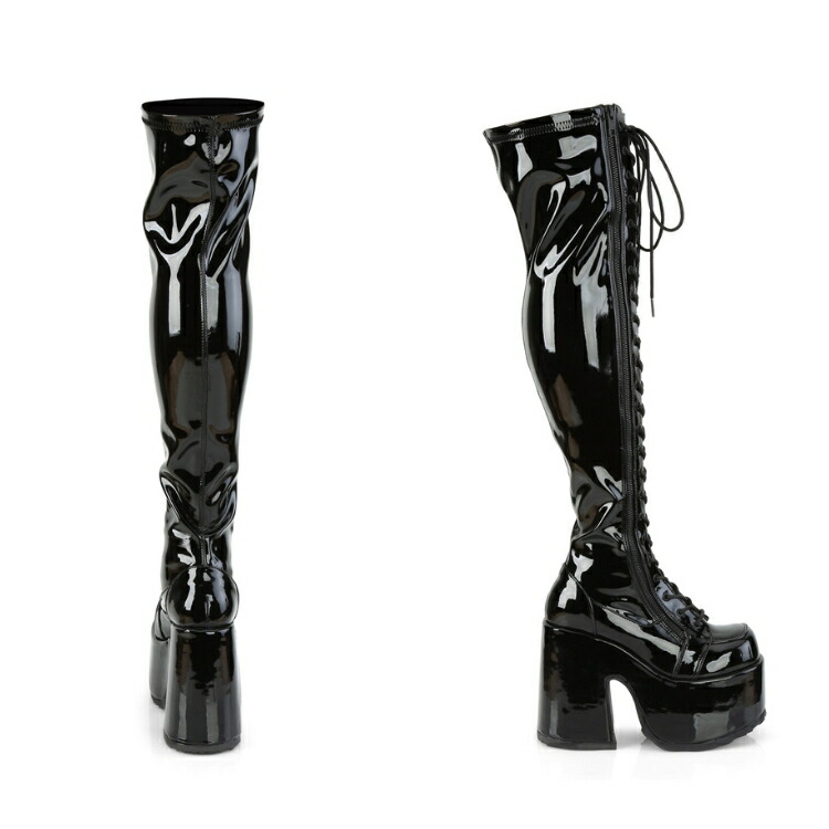 楽天市場】demonia デモニア 厚底 ブーツ ニーハイブーツ サイ