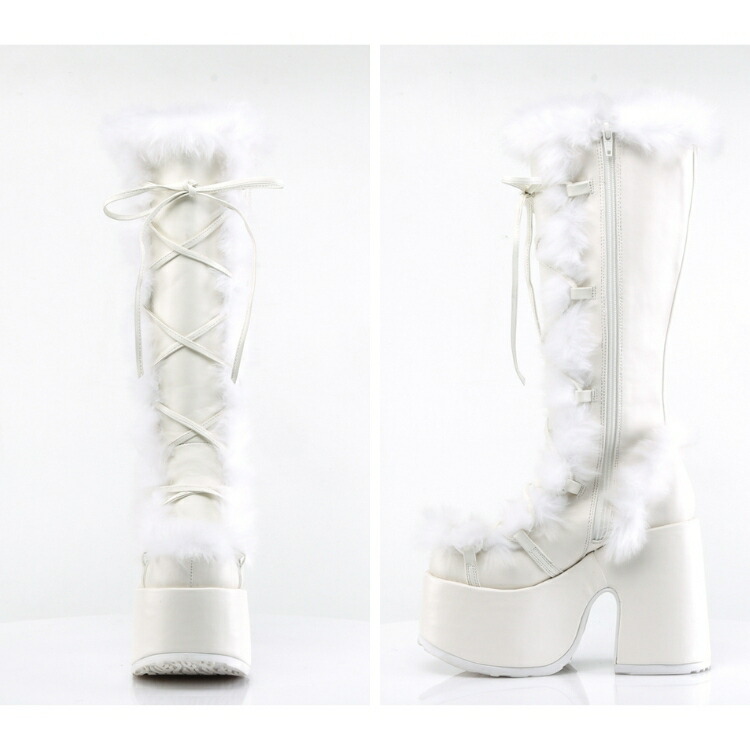 楽天市場】demonia デモニア ロングブーツ 厚底 ブーツ 13cm ヒール 茶