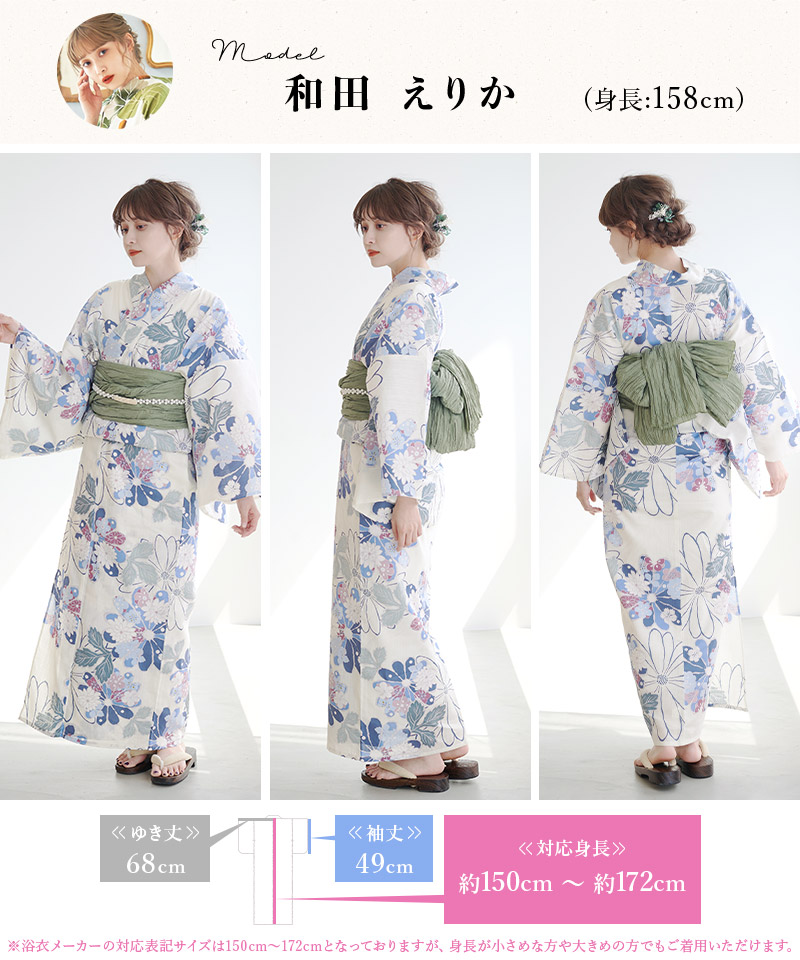 楽天市場】浴衣 5点セット レディース 2025（ゆかた・しわ兵児帯・下駄