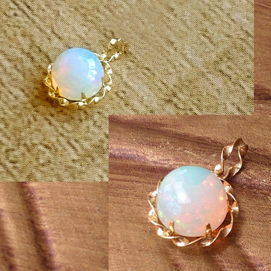 楽天市場】K18 イエローゴールド オパール ペンダントトップ チャーム