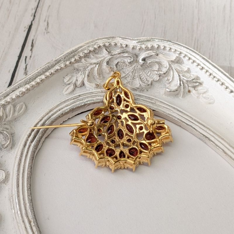 楽天市場】【碌山】シルバー ガーネット オパール ペンダント ブローチ