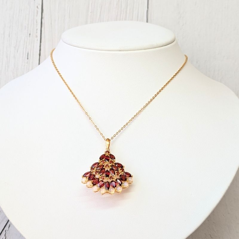 楽天市場】【碌山】シルバー ガーネット オパール ペンダント ブローチ