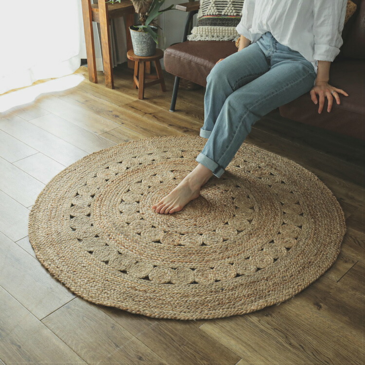 楽天市場】【最大全額タダ！3/5限定で当選確率2分の1】ラグ 麻 120cm