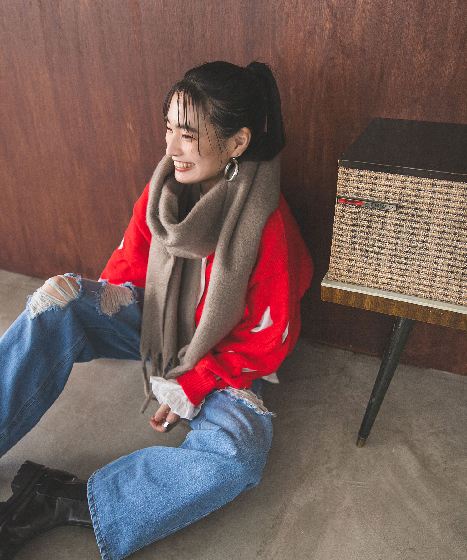 楽天市場】ボリュームマフラー レディース 服飾小物 秋 冬 アイボリー